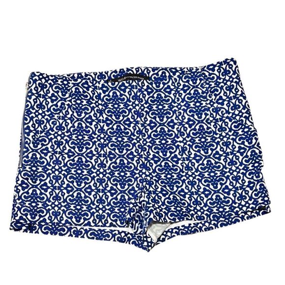 S W118 by WALTER BAKER blue print shorts Guc - Picture 1 of 5